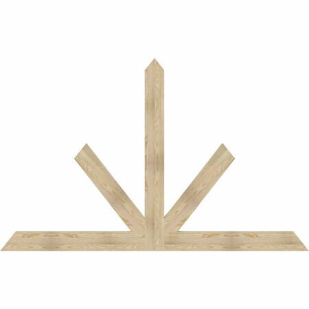 Ekena Millwork Saratoga Rough Sawn Timber Gable Bracket, Douglas Fir, 96"W x 60"H x 2"D x 6"F, 15/12 Pitch GBW096X60X0206SAR00RDF